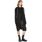 Rick Owens Black Zip Front Hoodie