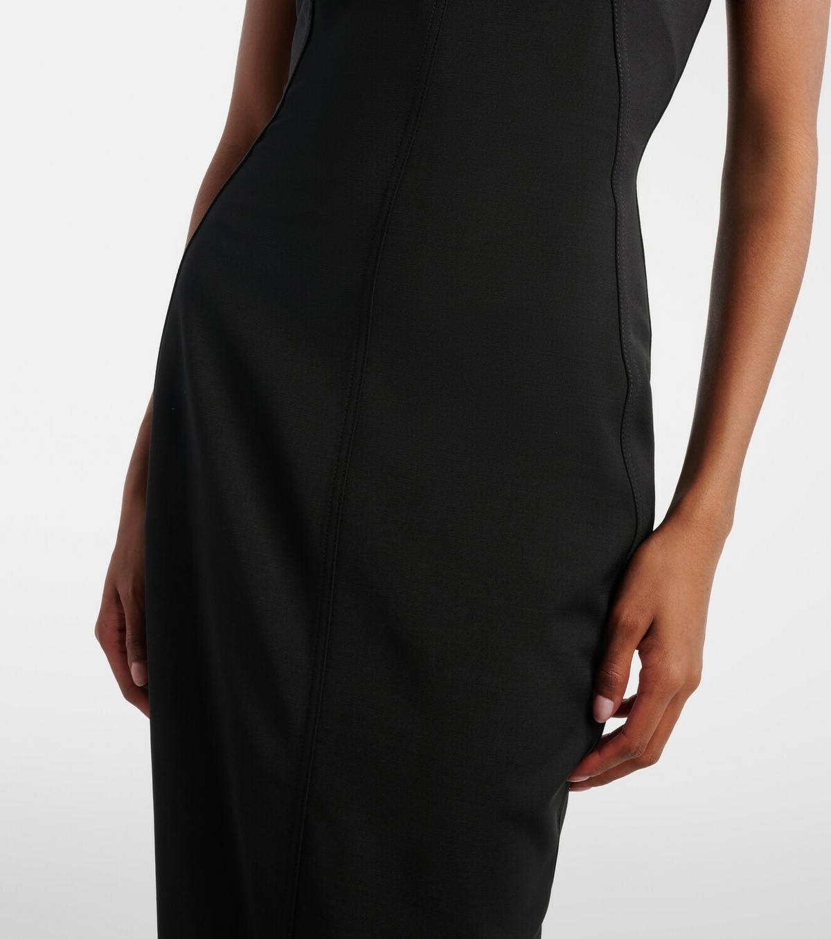 Rick Owens Wool-blend bustier gown