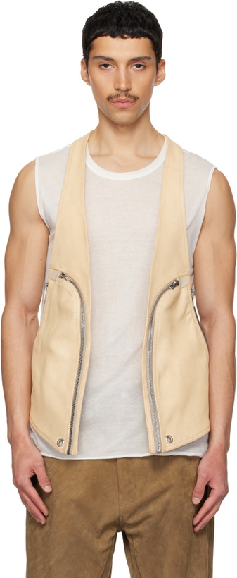 Photo: Rick Owens Beige Temple Bauhaus Leather Vest