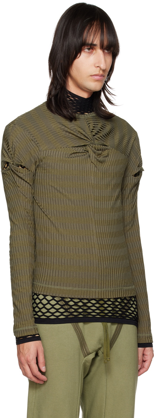 Parnell Mooney SSENSE Exclusive Khaki Knot Long Sleeve T-Shirt
