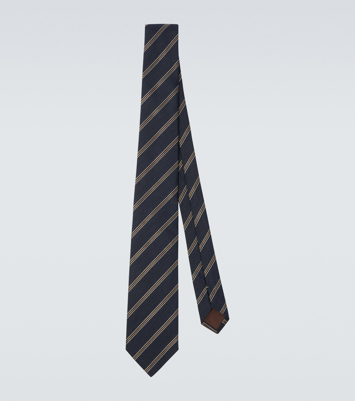 Canali Striped silk and wool tie