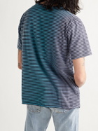 SAINT LAURENT - Dégradé Striped Cotton-Jersey T-Shirt - Blue