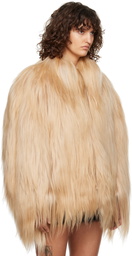 Marni Pink Long Hair Short Faux-Fur Jacket