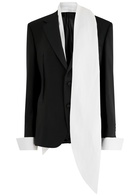 Bettter Truman Scarf-effect Wool-blend Blazer Black