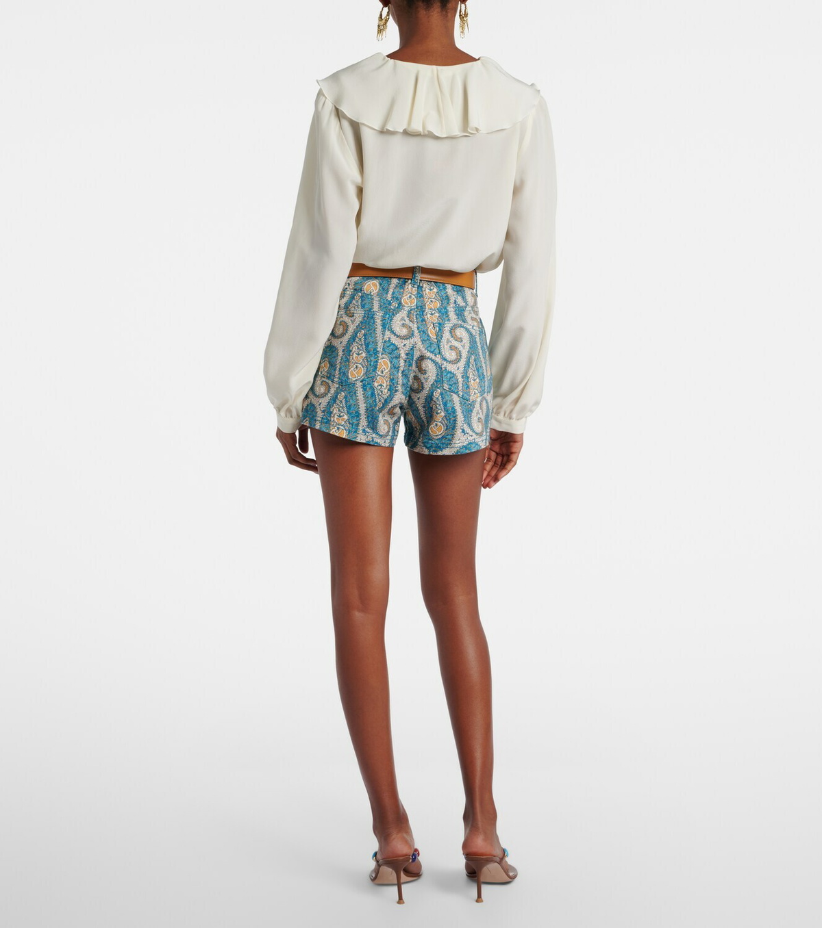Etro Paisley denim shorts