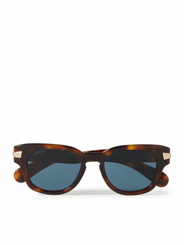 Photo: Gucci Eyewear - D-Frame Tortoiseshell Acetate and Gold-Tone Sunglasses