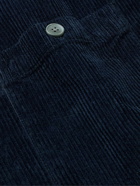 Mr P. - Garment-Dyed Cotton-Corduroy Shirt - Blue