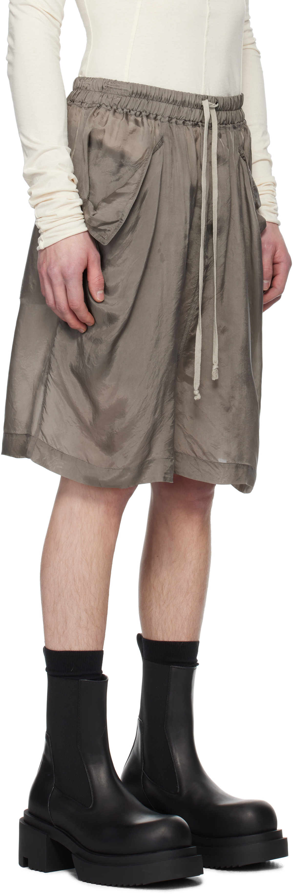 Rick Owens Gray Hollywood Lido Boxers Shorts Rick Owens