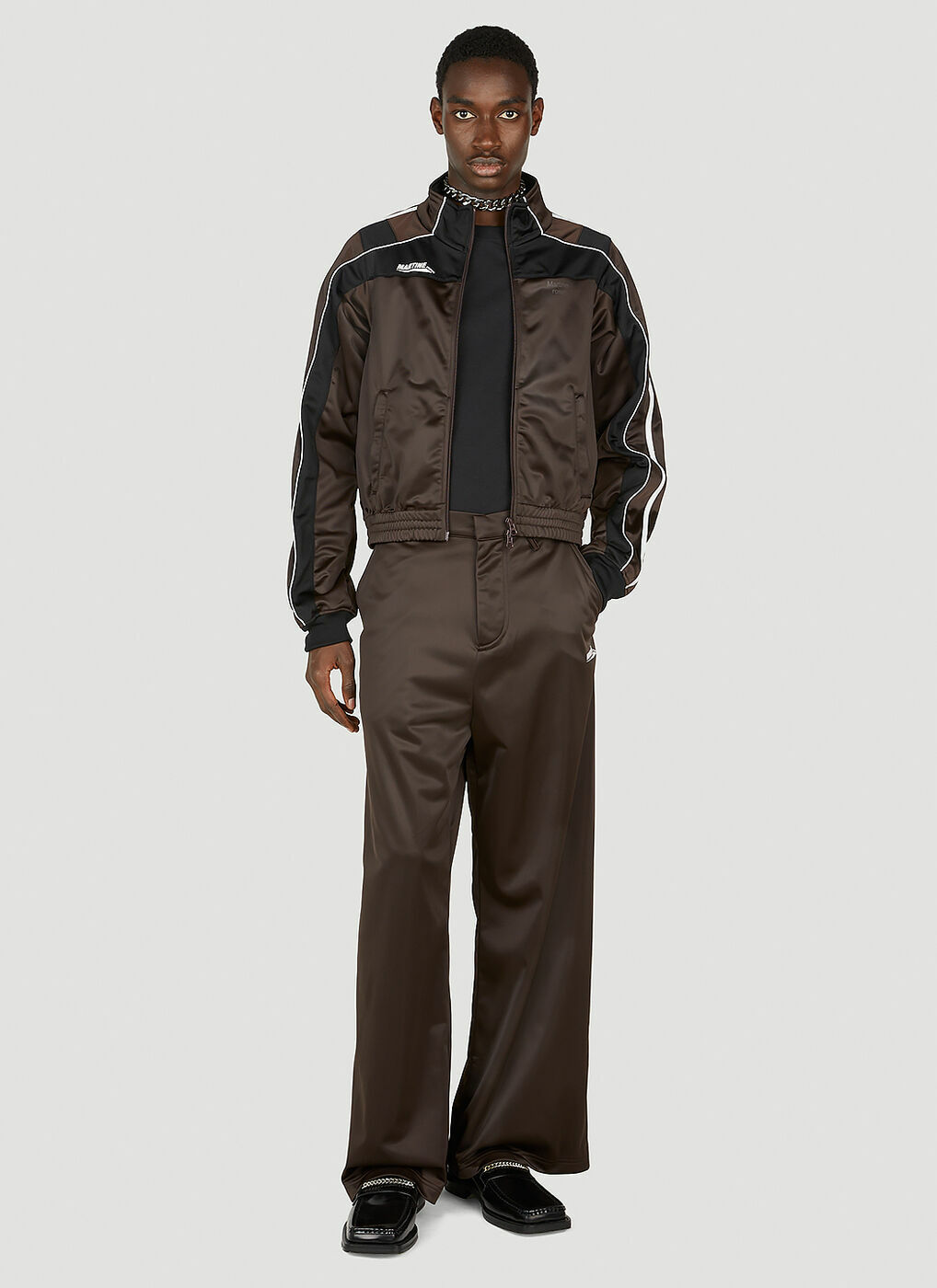 Martine Rose - Shrunken Track Jacket in Brown Martine Rose Martine Rose - Shrunken Track Jacket in Brown Martine Rose