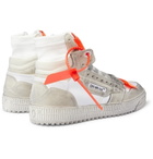 Off-White - Off-Court 3.0 Distressed Suede, Leather and Canvas High-Top Sneakers - White