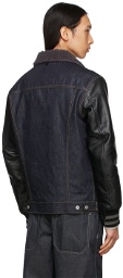 Junya Watanabe Navy Denim & Leather Jacket
