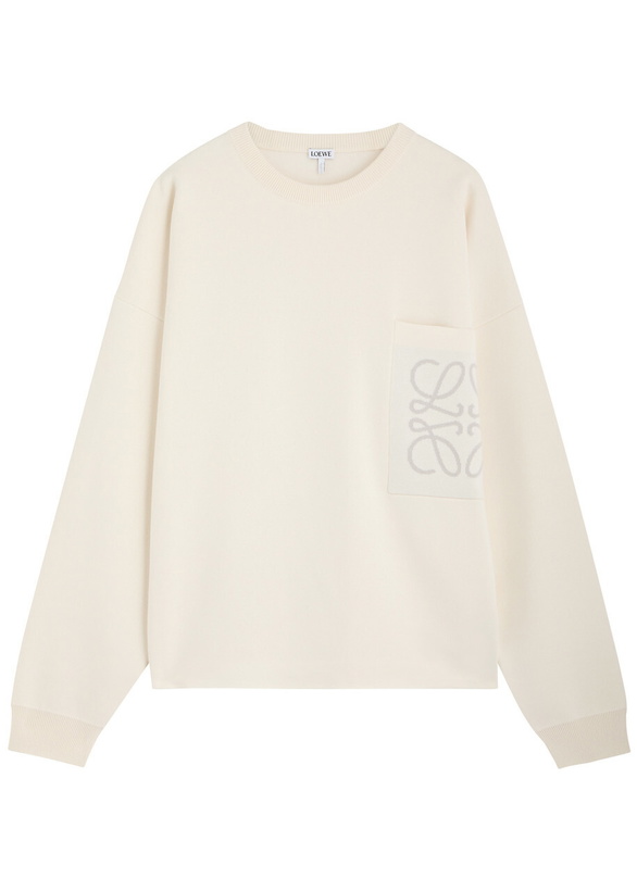 Photo: Loewe Anagram-intarsia Cotton-blend Jumper Cream
