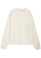 Loewe Anagram-intarsia Cotton-blend Jumper Cream