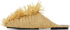 Jil Sander Beige Raffia Slippers