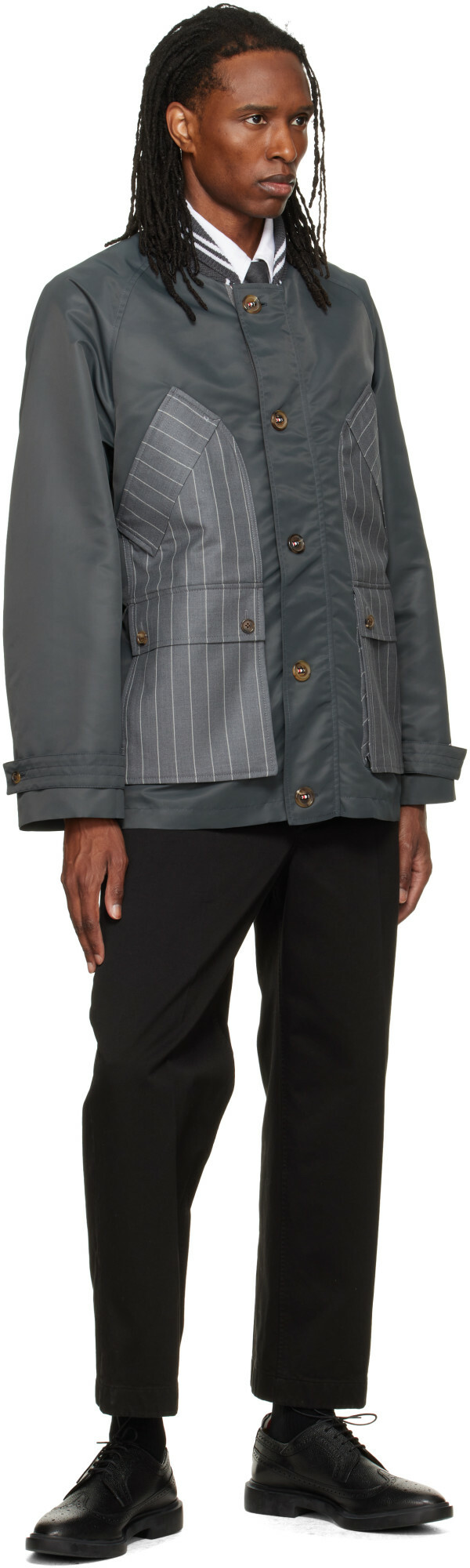 Thom Browne Gray Tech Twill Field Jacket