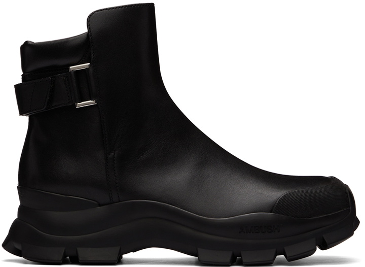 Photo: AMBUSH Black Leather Boots