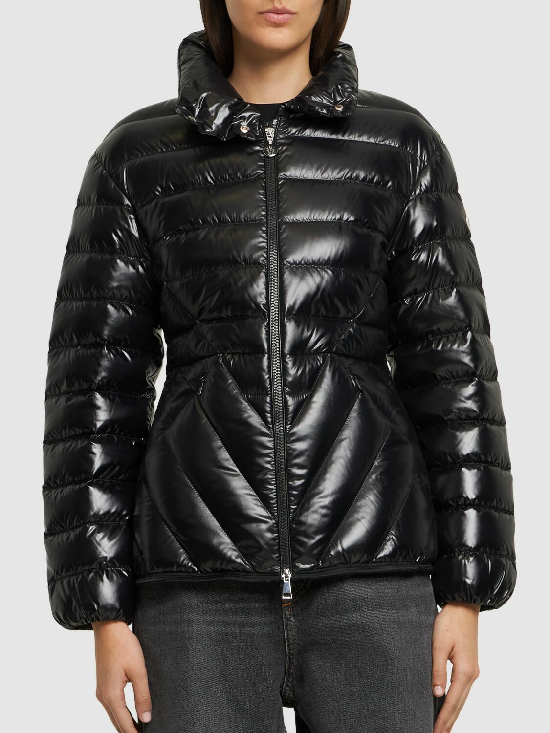 【MONCLER】Black☆Abante ロゴパッチ Short ダウンジャケット MONCLER - Abante Nylon Short Down Jacket Moncler