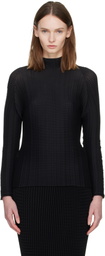 ISSEY MIYAKE Black Wooly Pleats Top