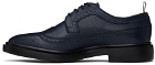 Thom Browne Navy Rubber Sole Longwing Brogues
