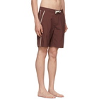 Solid and Striped Burgundy Piped Board Shorts