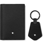 Montblanc - Woven Leather Business Cardholder and Key Fob Gift Set - Black