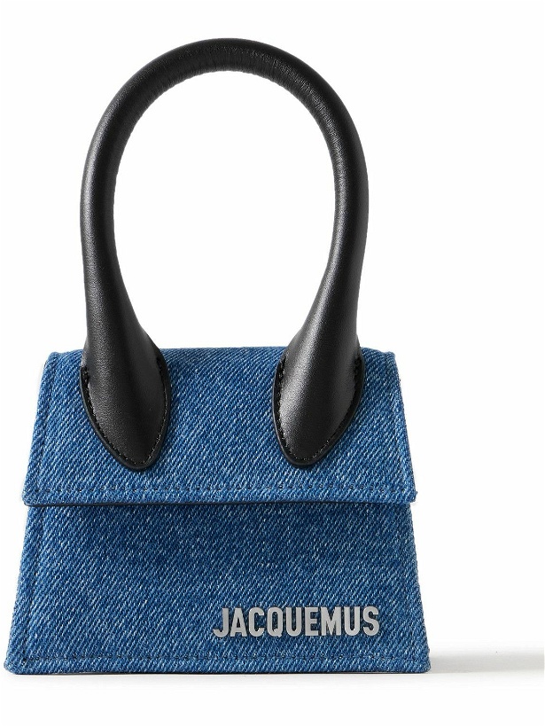 Photo: Jacquemus - Le Chiquito Logo-Embellished Leather-Trimmed Denim Bag