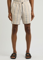 Oliver Spencer Osborne Striped Linen Shorts Beige