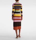 Rixo Striped metallic midi dress