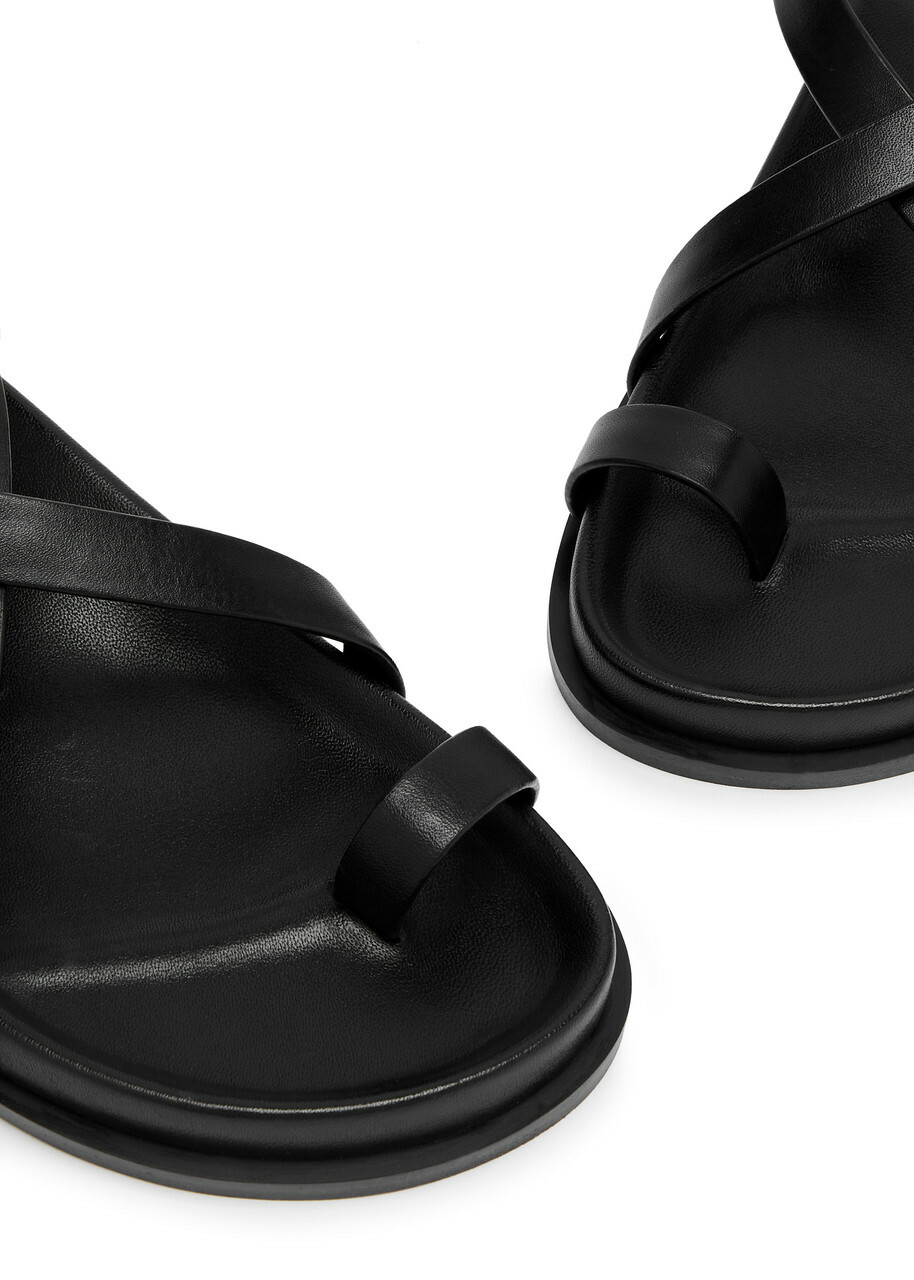 A.emery Jalen Slim Leather Sandals Black