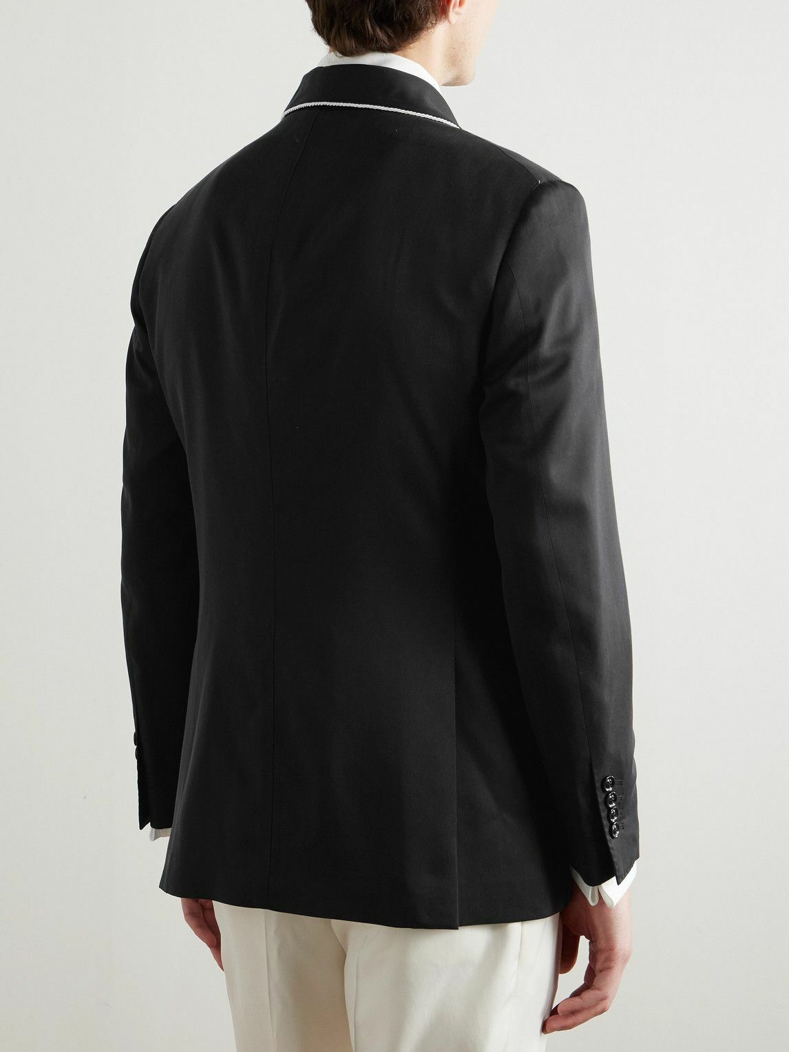 Brunello Cucinelli - Double-Breasted Shawl-Lapel Silk-Twill Tuxedo Jacket - Black