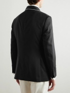 Brunello Cucinelli - Double-Breasted Shawl-Lapel Silk-Twill Tuxedo Jacket - Black