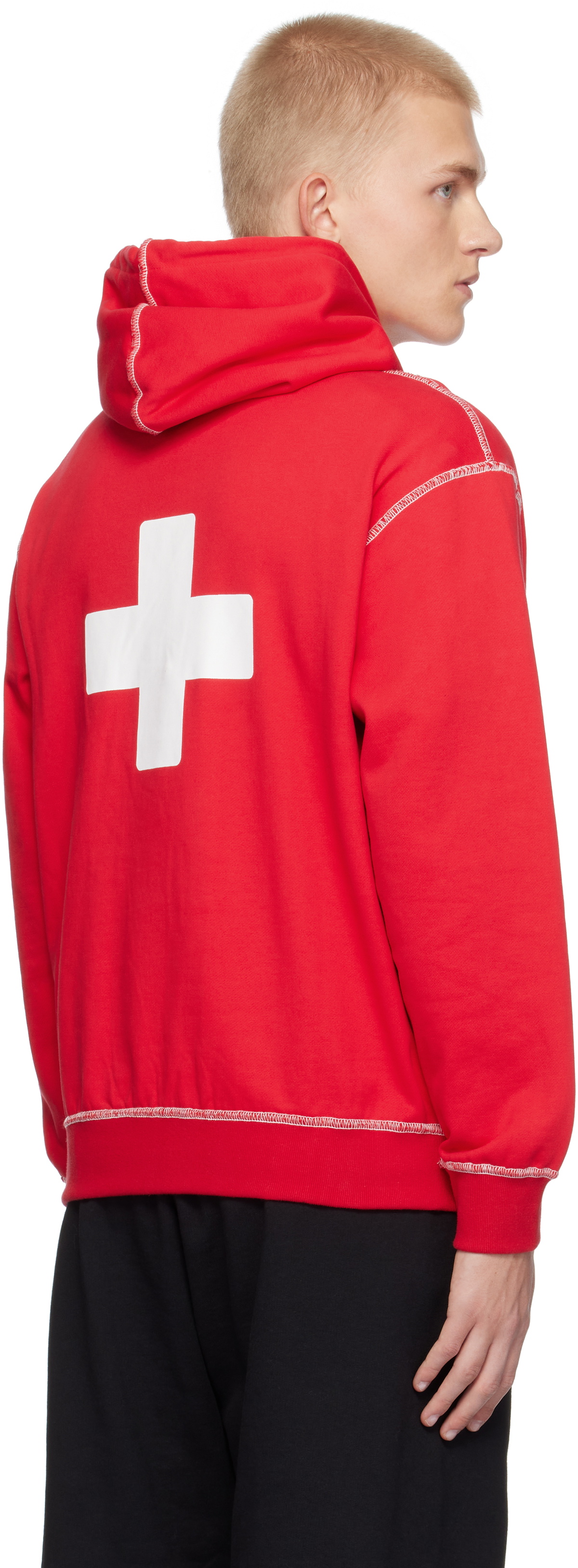 PLACES+FACES Red Contrast Stitch Hoodie