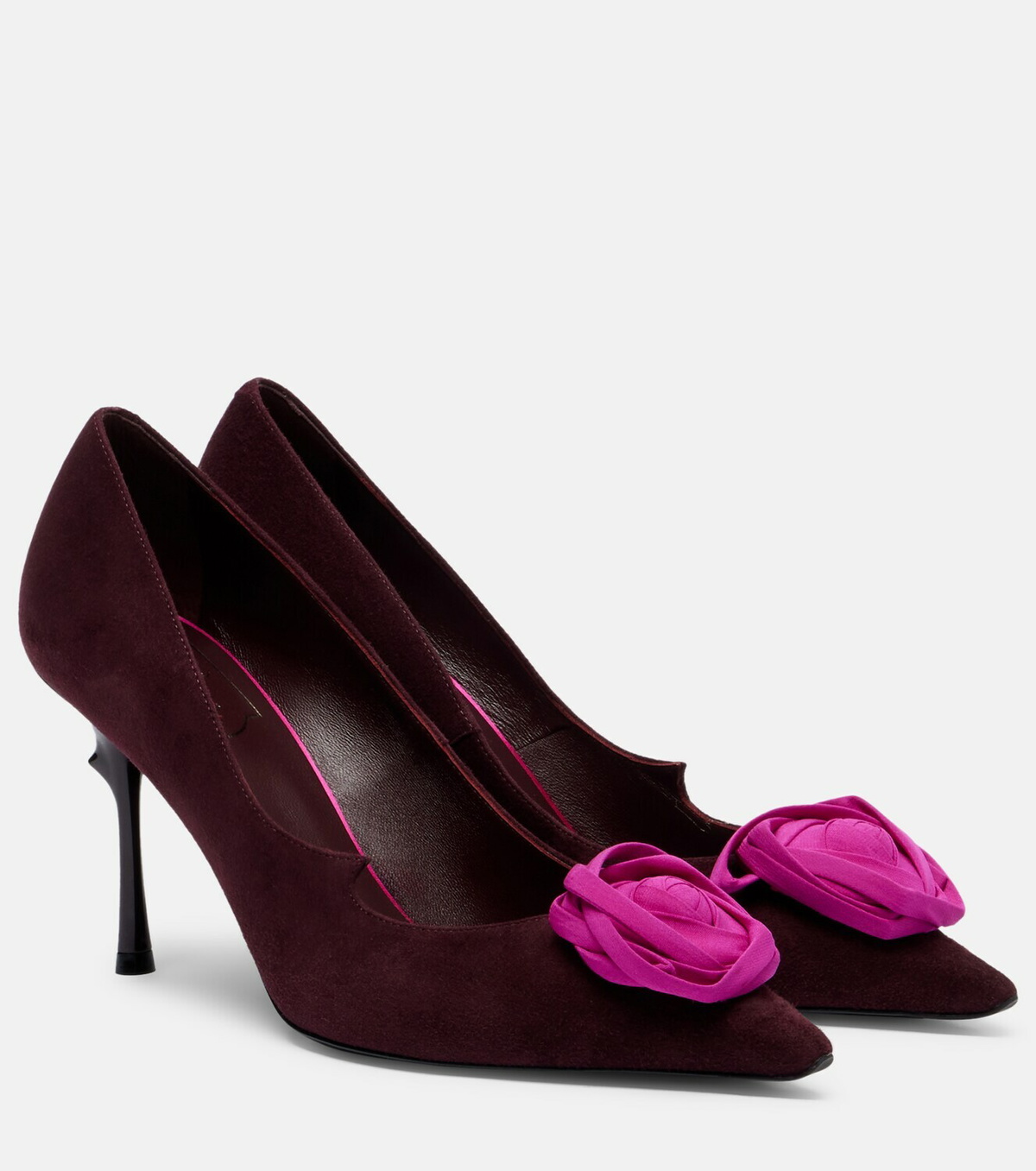 Roger Vivier Rose Vivier floral-appliqué suede pumps