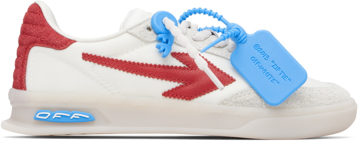 Photo: Off-White White & Red 'End Of Play' Sneakers