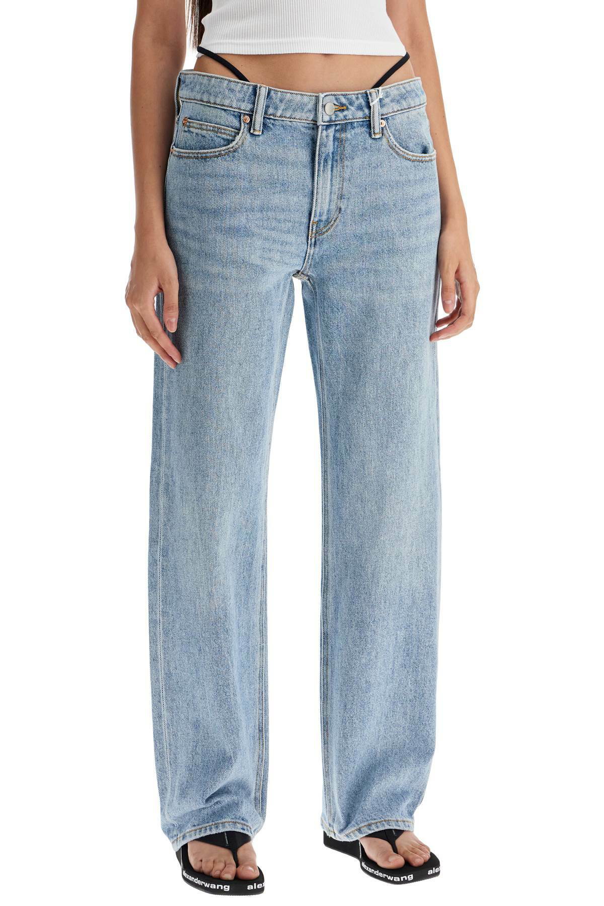 デニム・ジーパン [Alexander Wang]straight jeans with integrated thong ALEXANDER WANG straight jeans with integrated thong Blue