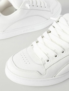 CELINE - Logo-Embroidered Mesh-Panelled Leather Sneakers - White