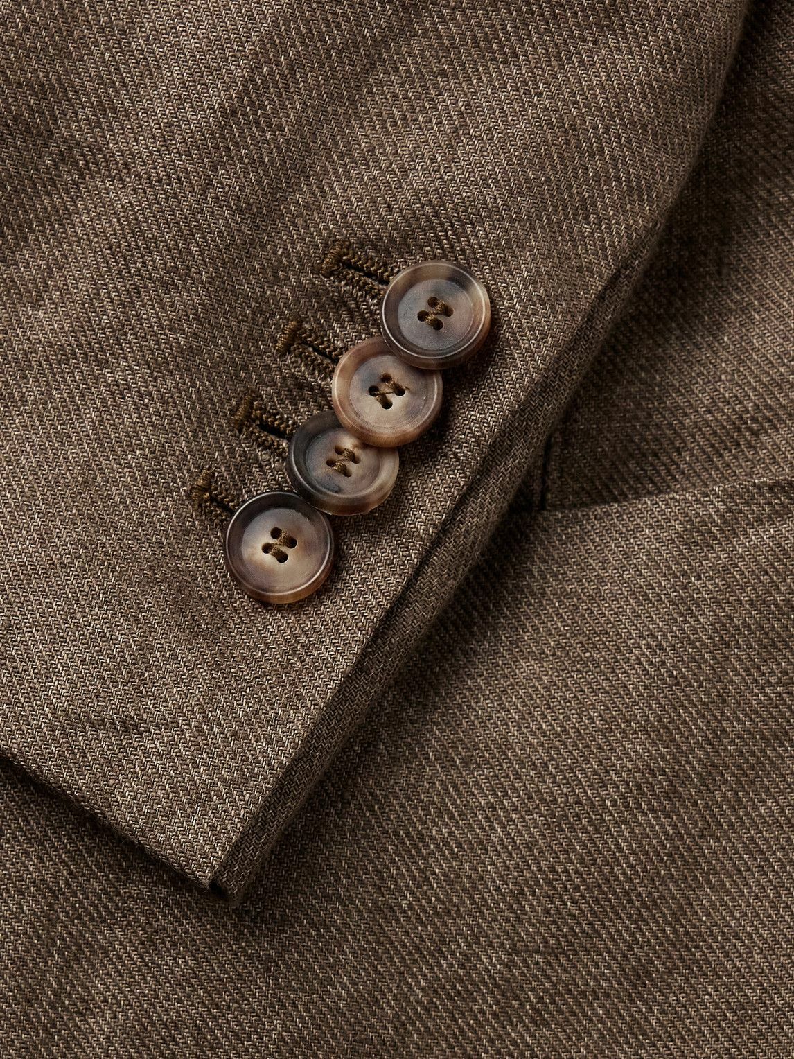 De Petrillo - Posillipo Unstructured Linen Suit Jacket - Brown De