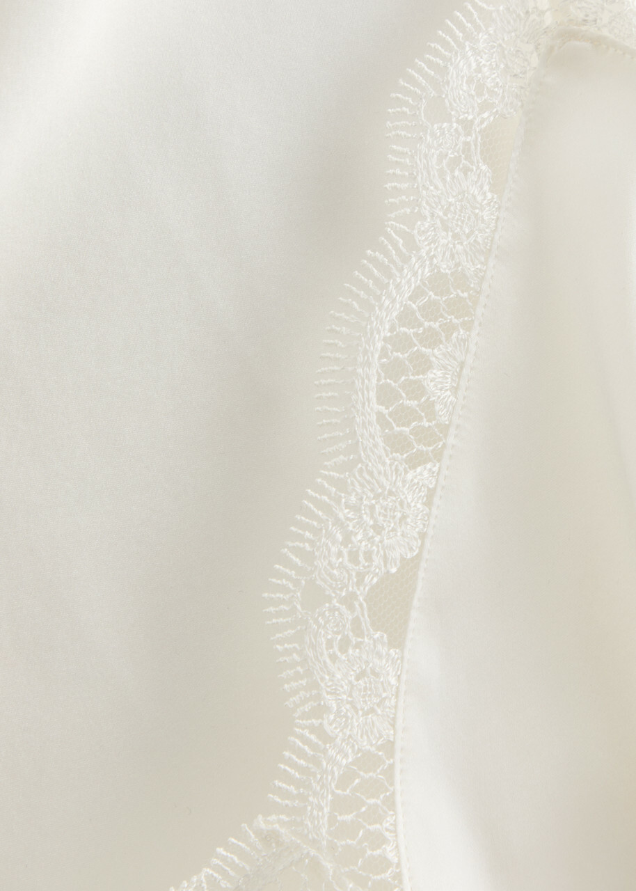 Simone PÉRÈLE Love Me Lace-trim Silk-satin Night Dress Ivory