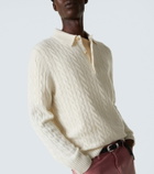 Arch4 Cable-knit cashmere polo sweater