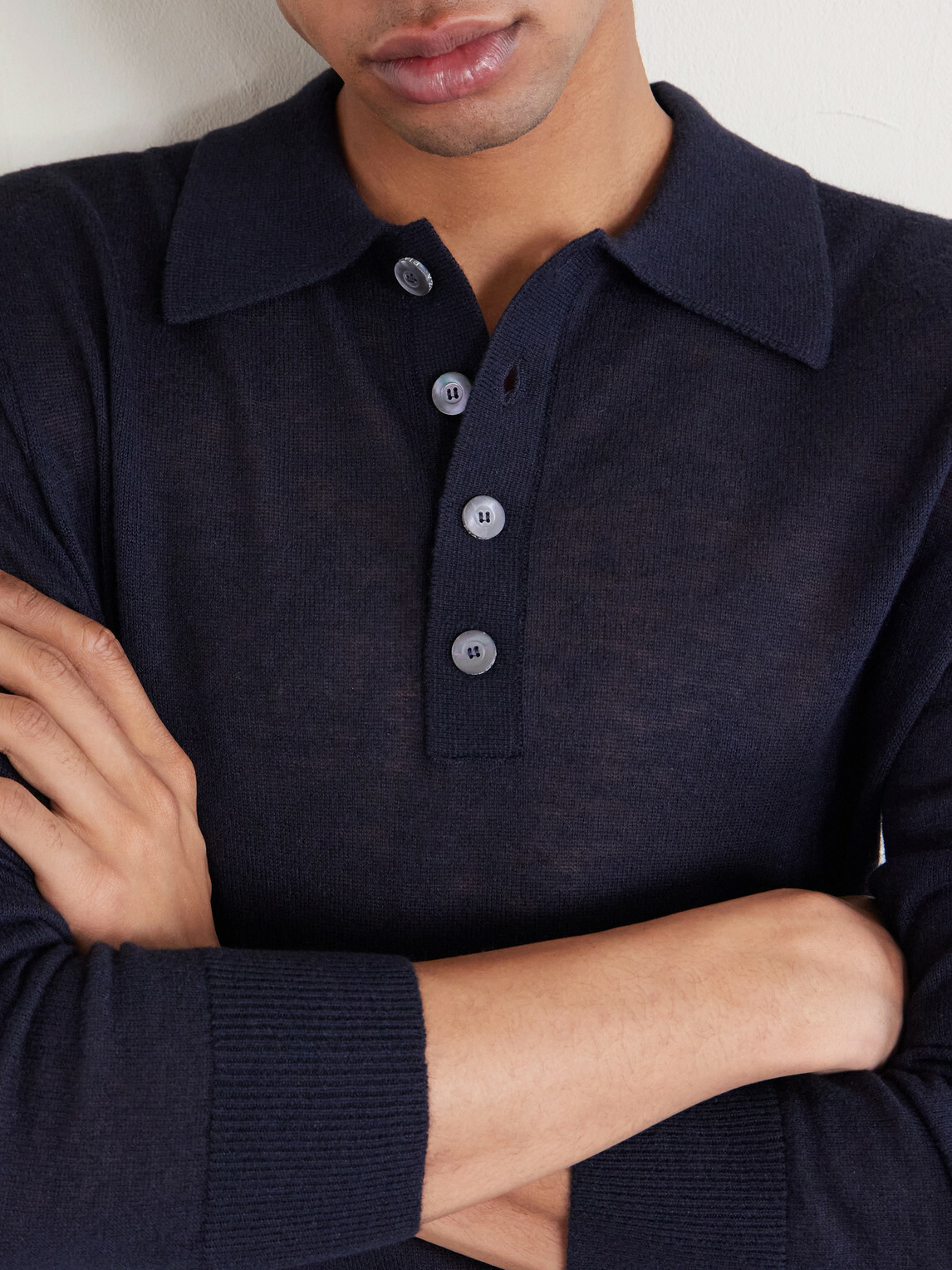 PIACENZA 1733 - Silk and Cashmere-Blend Polo Sweater - Blue