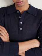 PIACENZA 1733 - Silk and Cashmere-Blend Polo Sweater - Blue