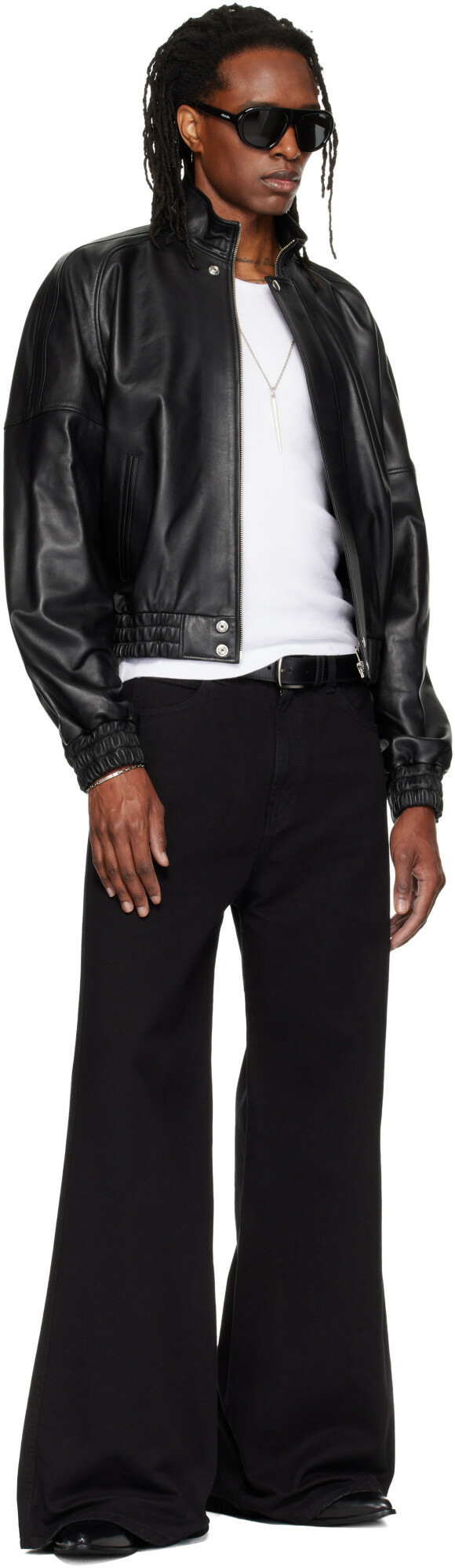LU'U DAN Black Denim Phat Jeans