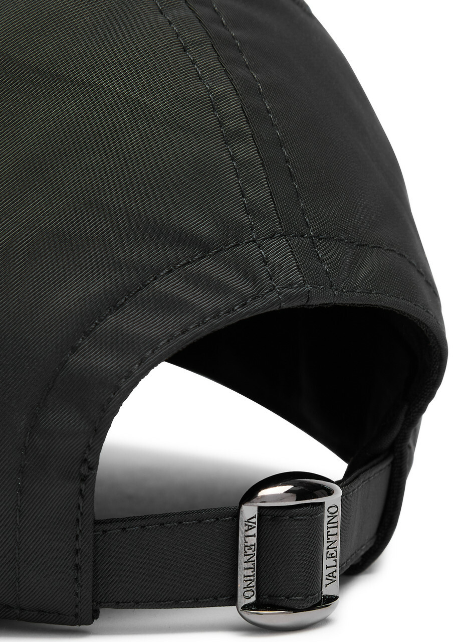 Valentino Vlogo-embroidered Shell cap Black