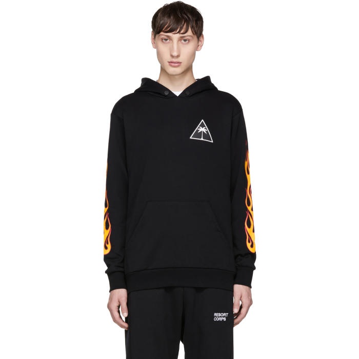 Photo: Palm Angels Black Palms and Flames Hoodie 