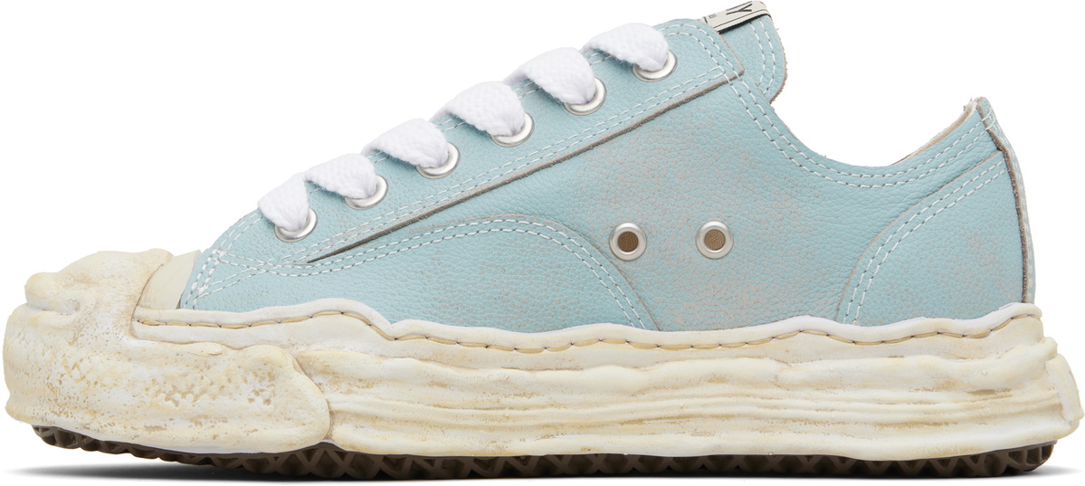 Maison MIHARA YASUHIRO Blue 'Hank' OG Sole Shrink Leather Low-Top Sneakers