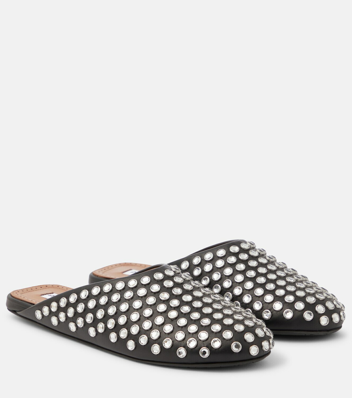 Alaïa Crystal-embellished leather mules ALAÏA Alaïa Crystal-embellished leather mules ALAÏA