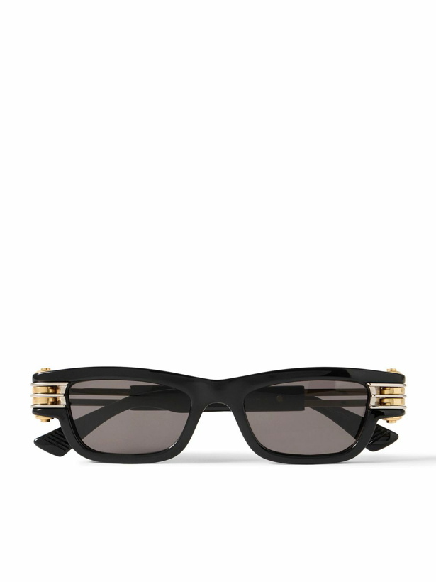 Photo: Bottega Veneta - D-Frame Acetate, Silver- and Gold-Tone Sunglasses