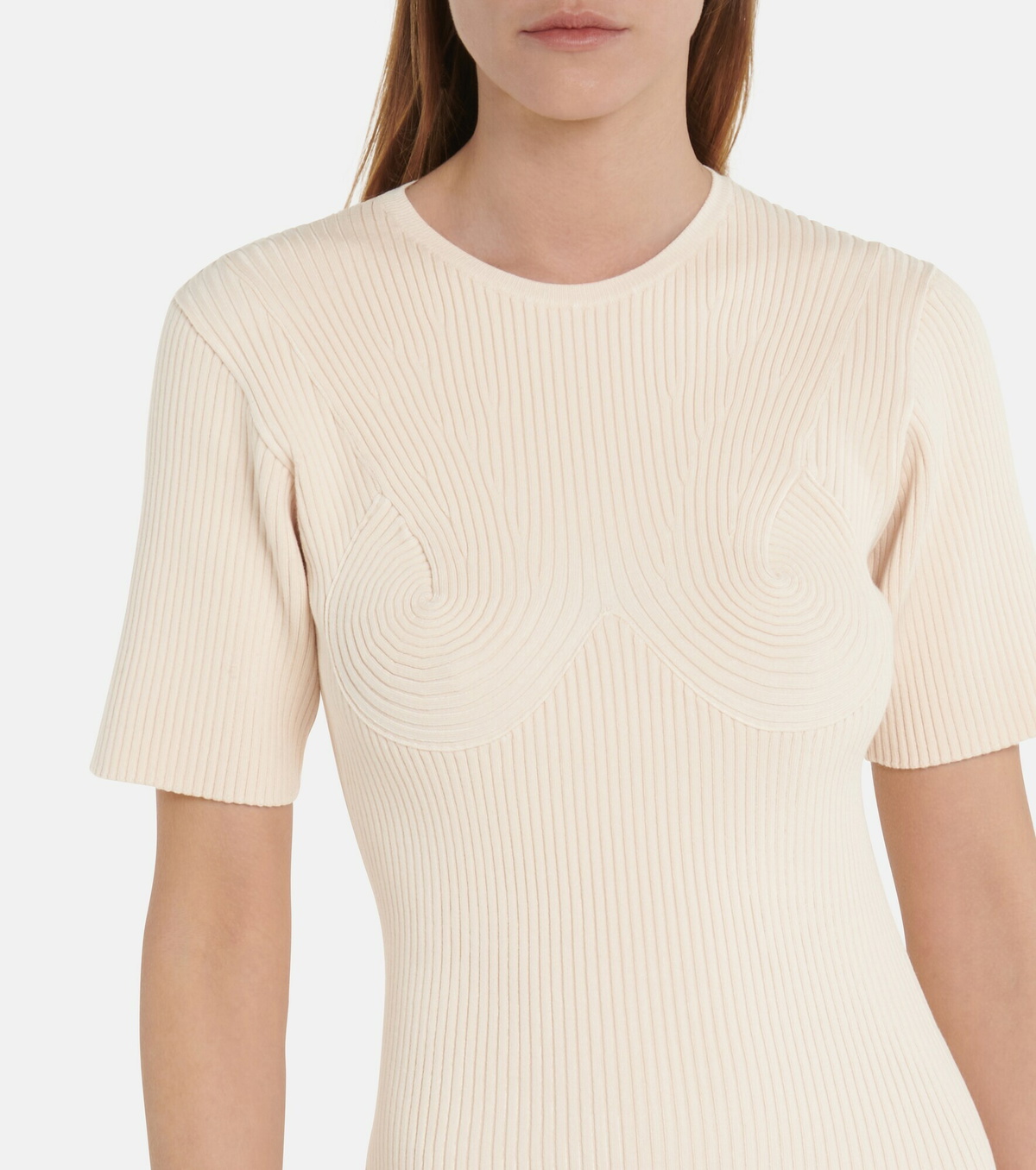 Stella Mccartney Ribbed Knit Cotton Blend Minidress Stella Mccartney