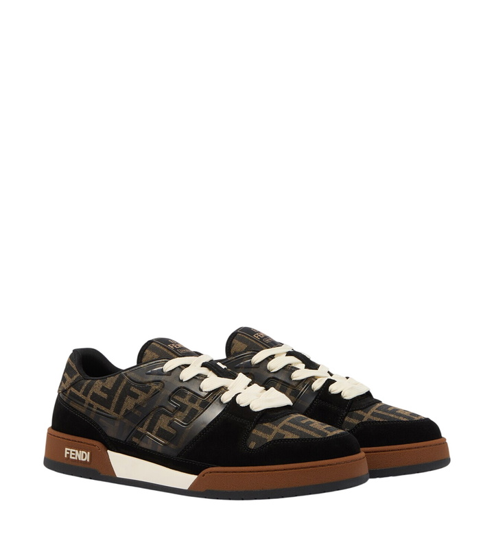 Photo: Fendi Fendi Match FF Zucca suede-trimmed sneakers