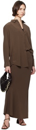 Matteau Brown Bias Elastic Maxi Skirt